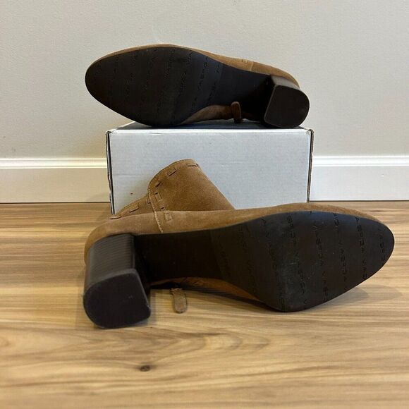 VIA SPIGA Short Tan Bootie with Heel Real Leather/Suede Upper and Lining 9M - Picture 7 of 8